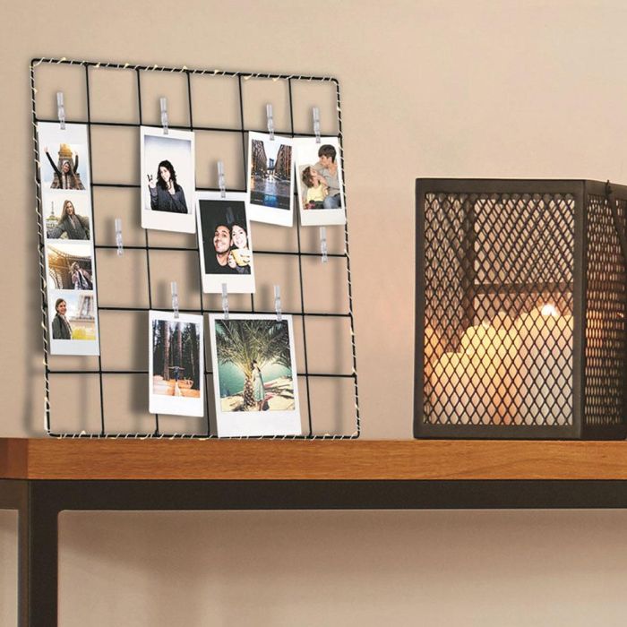 Home Deco Light Mural Portafotos LED con Pinzas para Fotos y Recuerdos, Metal, 36x36 cm 1