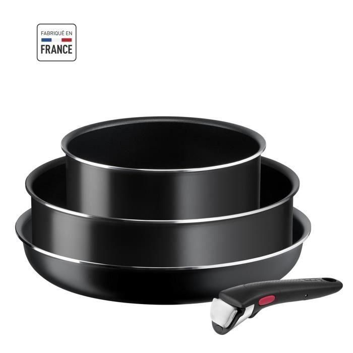 Tefal L1539302 Ingenio Easy Cook & Clean Set 4 piezas - Recepción anti -adhesiva - Todas las luces excepto inducción - Hecho en Francia