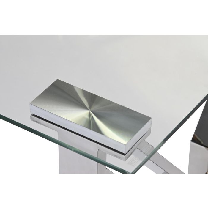 DKD Home Decor Mesa de Centro Moderna y Transparente. Diseño Elegante en Cristal y Acero. Medidas 130x70x45 cm (Ancho x Fondo x Alto) 1