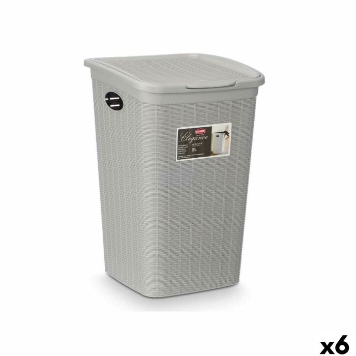 Cubo contenedor Stefanplast 30081 Gris claro Plástico 50 L 36 x 54,5 x 38 cm (6 Unidades)