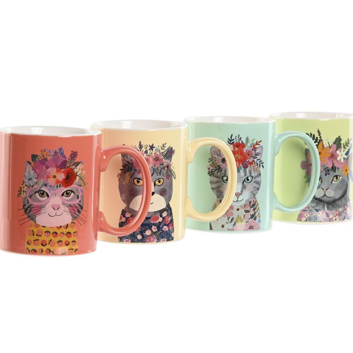 Mug Moderno DKD Home Decor Verde Rosa 8 x 9.5 x 12.5 cm (12 Unidades) 1 Mug Moderno DKD Home Decor Verde Rosa 8 x 9.5 x 12.5 cm (12 Unidades) 1