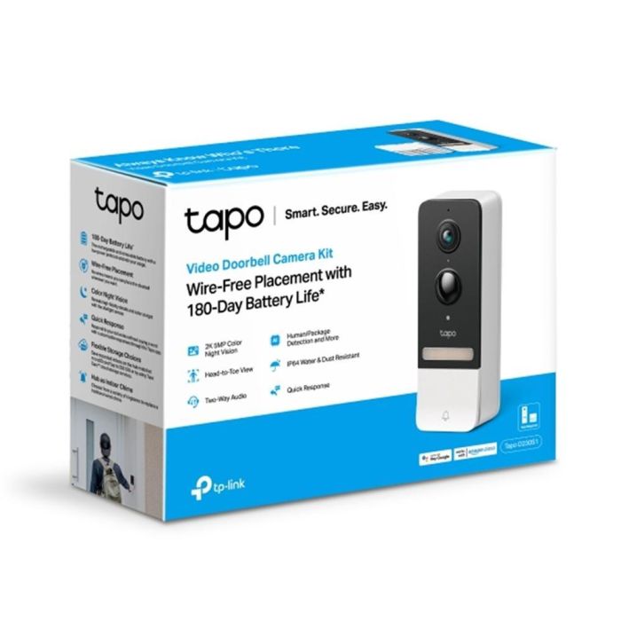 Tp - link Timbre Inteligente Tapo D230S1, 2K 5MP, Audio Bidireccional, Detección de Movimiento, Compatible con Google Assistant y Amazon Alexa 2
