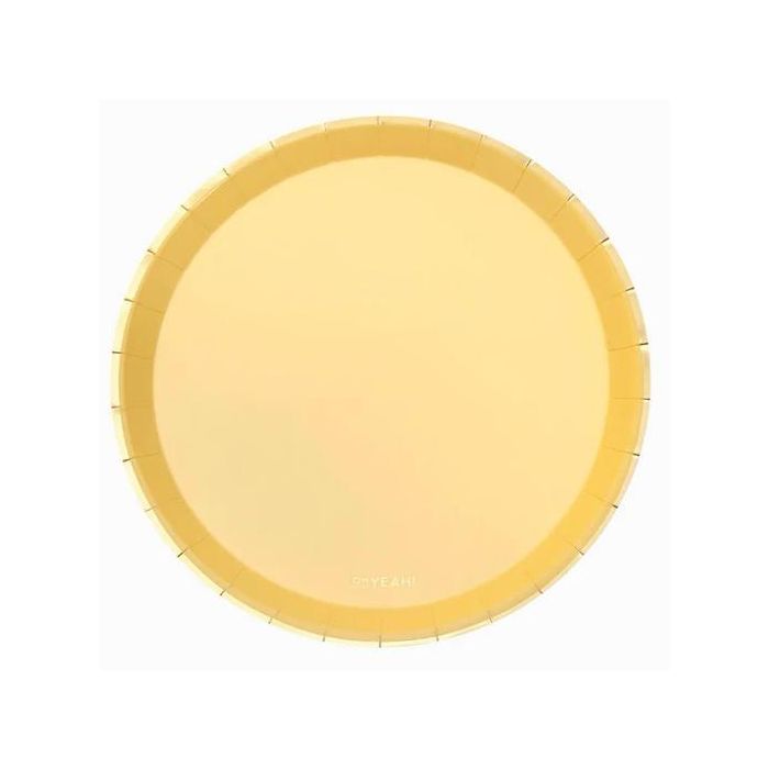 Oh Yeah Plato Llano Metlaizado Ø20.5 cm Amarillo Pastel Pack 8 Unidades Oh Yeah Plato Llano Metlaizado Ø20.5 cm Amarillo Pastel Pack 8 Unidades