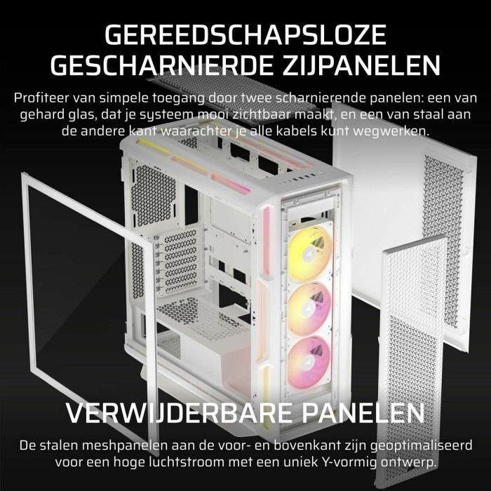 Corsair iCUE 5000T LX RGB Caja Semitorre ATX Gaming Cristal Templado Blanco con 3 Ventiladores RGB Preinstalados 8 Corsair iCUE 5000T LX RGB Caja Semitorre ATX Gaming Cristal Templado Blanco con 3 Ventiladores RGB Preinstalados 8