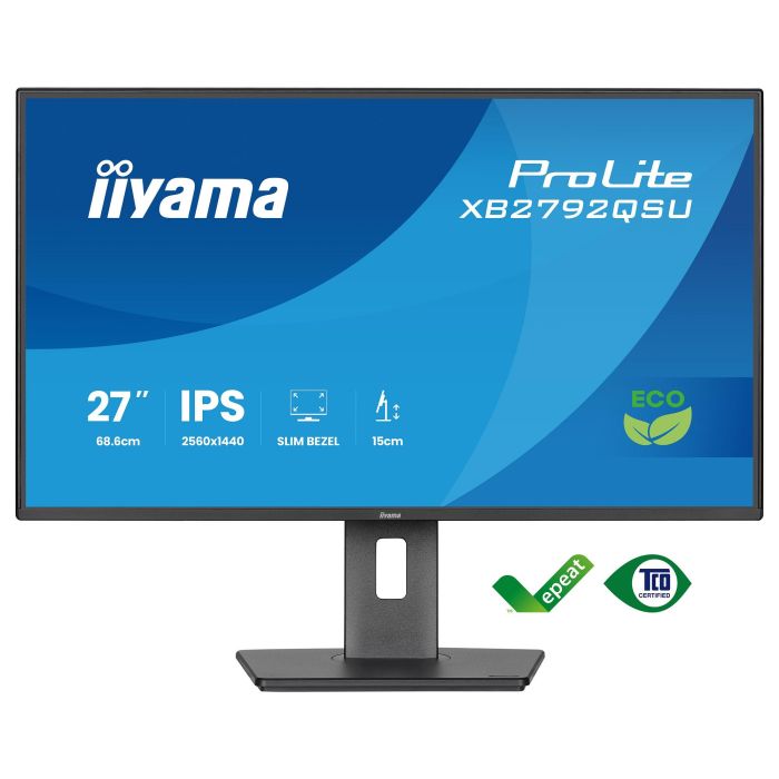 iiyama ProLite XB2792QSU-B1 Monitor 27" Quad HD IPS 120Hz 3ms HDMI DisplayPort USB Altavoces HAS Pivot Negro 1