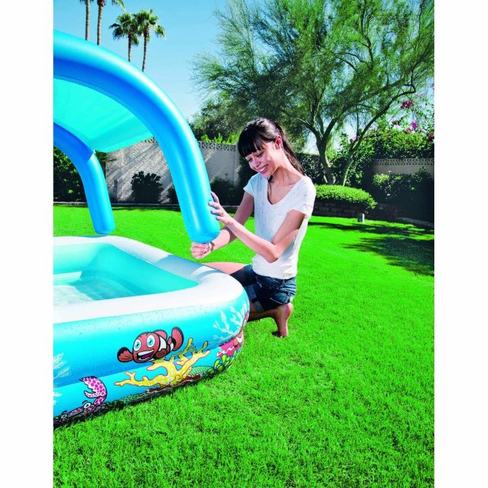 Bestway Piscina Hinchable Infantil Techo Desmontable 140x140x114 cm +2 Años Jardin 52192 4