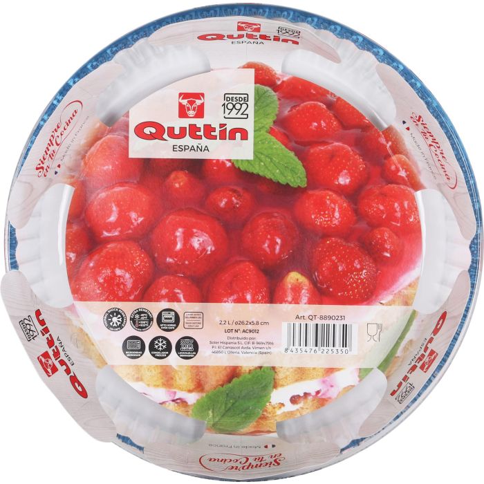 Quttin Molde para Tarta de Vidrio Ø26 cm - 2.2L (6 Unidades) 3