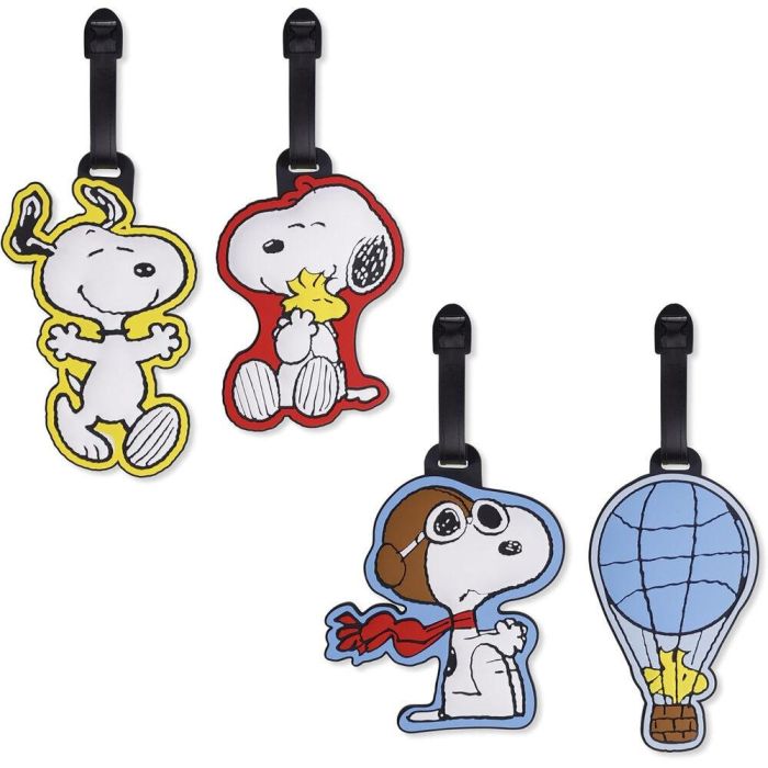 Peanuts Set 4 Etiquetas de Equipaje Snoopy de Silicona 1