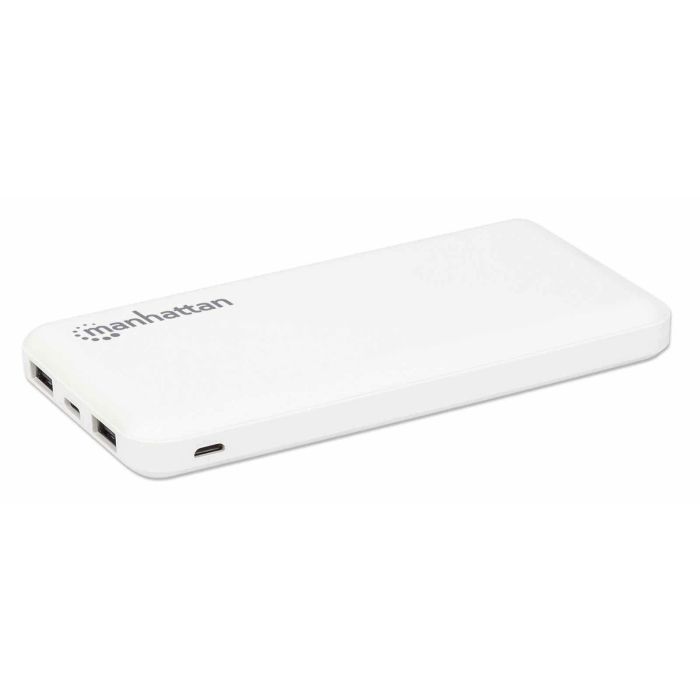 MANHATTAN Powerbank 10.000 mAh 2xUSB USB-C + Micro-USB weiß 1
