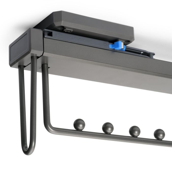 Emuca Colgador extraíble para armario Quartz, Plástico y Aluminio, Titanio 4 Emuca Colgador extraíble para armario Quartz, Plástico y Aluminio, Titanio 4