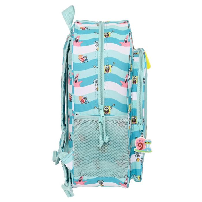 Mochila Escolar Spongebob Stay positive Azul Blanco (33 x 42 x 14 cm) 2