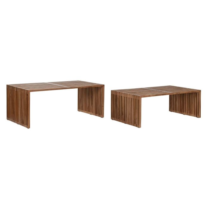 Juego de 2 mesas Home ESPRIT Natural madera de teca 116 x 60 x 46 cm