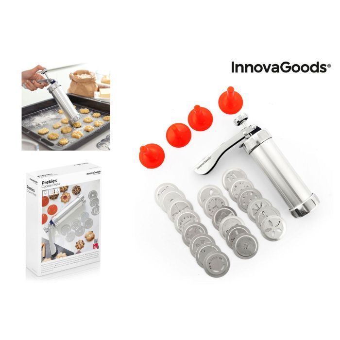 Máquina para Hacer Galletas y Manga Pastelera 2 en 1 Prekies InnovaGoods 0 Máquina para Hacer Galletas y Manga Pastelera 2 en 1 Prekies InnovaGoods 0