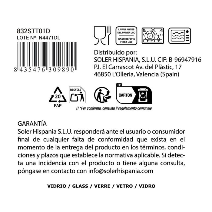 La Mediterranea Vaso Sonella 270 cc Transparente 2 La Mediterranea Vaso Sonella 270 cc Transparente 2
