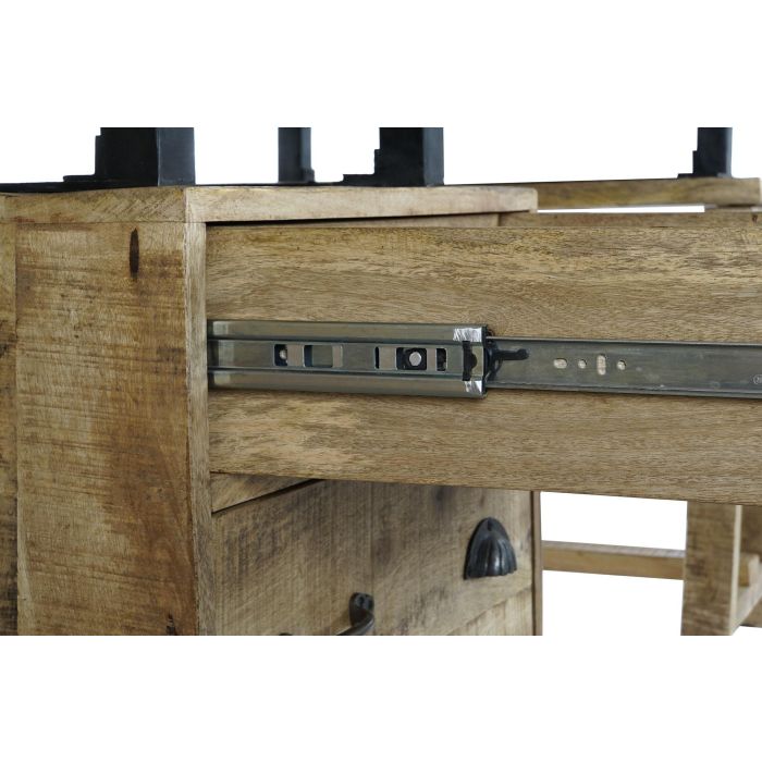DKD Home Decor Escritorio Home Office de Madera de Mango y Metal, Colores Natural y Negro, Ancho 160 x Fondo 80 x Alto 75 cm, con 2 Cajones 7 DKD Home Decor Escritorio Home Office de Madera de Mango y Metal, Colores Natural y Negro, Ancho 160 x Fondo 80 x Alto 75 cm, con 2 Cajones 7
