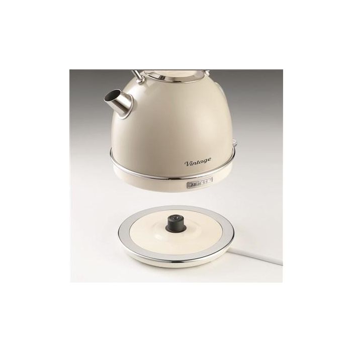 Ariete 2877/03 Hervidor Vintage Beige 1.7 Litros, Filtro Anti Cal, Apagado Automático