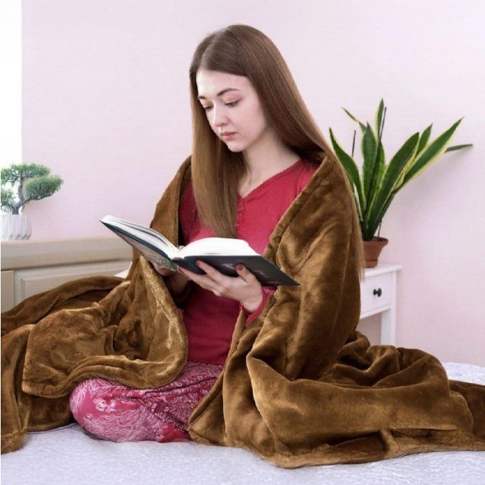 Avant Manta Eléctrica 160x120 cm 120W - 3 Niveles de Temperatura, Color Marrón Beige