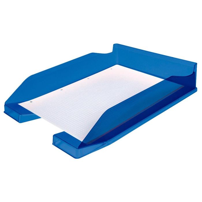 Bandeja Sobremesa Plastico Q-Connect Azul Transparente 240x70x340 mm 6 unidades 2