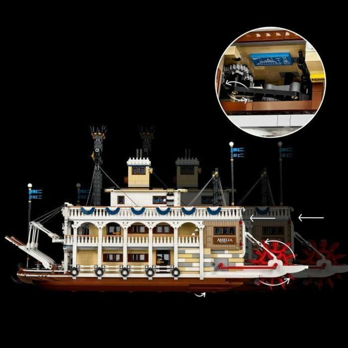 LEGO Ideas 21356 Barco de vapor del río Misisipi Set de construcción para adultos 3