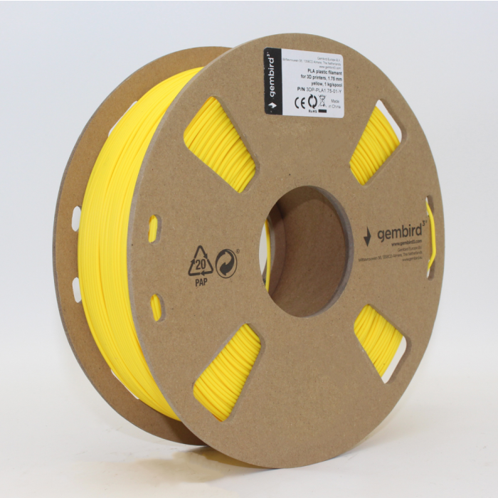 Gembird 3DP-PLA1.75-01-Y material de impresión 3d Ácido poliláctico (PLA) Amarillo 1,4 kg Gembird 3DP-PLA1.75-01-Y material de impresión 3d Ácido poliláctico (PLA) Amarillo 1,4 kg