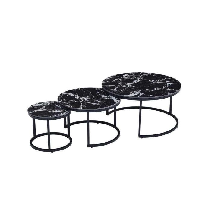 Mesita Auxiliar Home ESPRIT Negro 80 x 80 x 1 cm Mesita Auxiliar Home ESPRIT Negro 80 x 80 x 1 cm