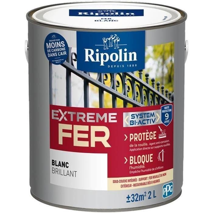 Pintura para hierro - RIPOLIN - 396027 - Blanco - Brillante - 2 L Pintura para hierro - RIPOLIN - 396027 - Blanco - Brillante - 2 L
