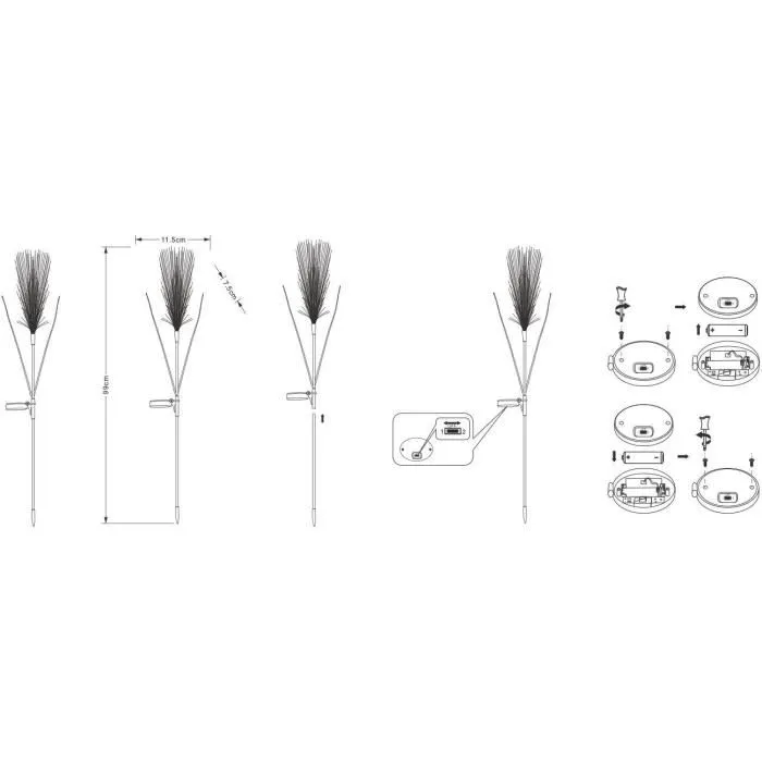 Galix G4515 Decoración Luminosa Energía Solar Plumero 2