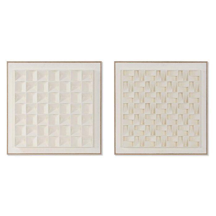 Cuadro Moderno DKD Home Decor Beige 7 x 60 x 60 cm (2 Unidades) Cuadro Moderno DKD Home Decor Beige 7 x 60 x 60 cm (2 Unidades)