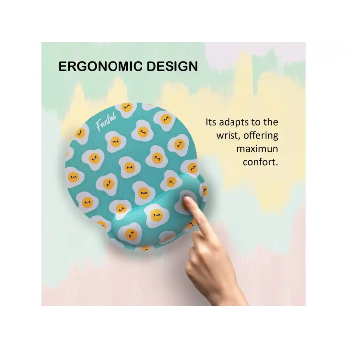 Wondee Alfombrilla de Ratón Ergonómica de Gel Antideslizante 250x230 mm con Reposamuñecas 2