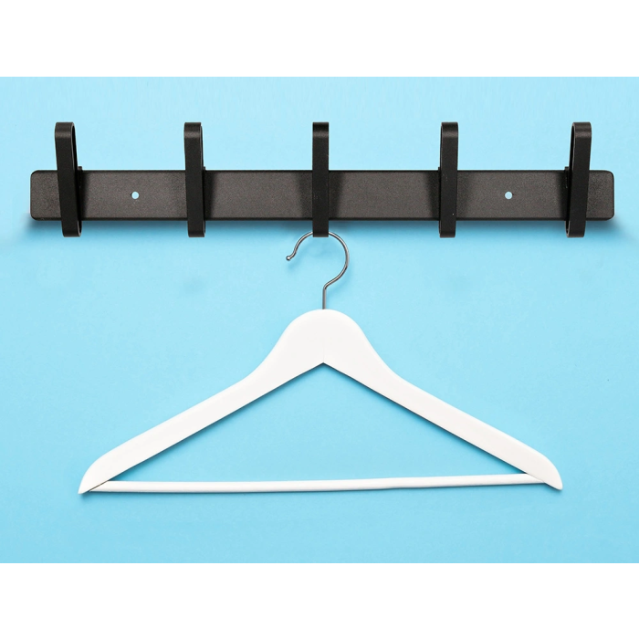 Liderpapel Perchero de Pared Metálico Negro 5 Colgadores 430x88x55 mm 4 Liderpapel Perchero de Pared Metálico Negro 5 Colgadores 430x88x55 mm 4