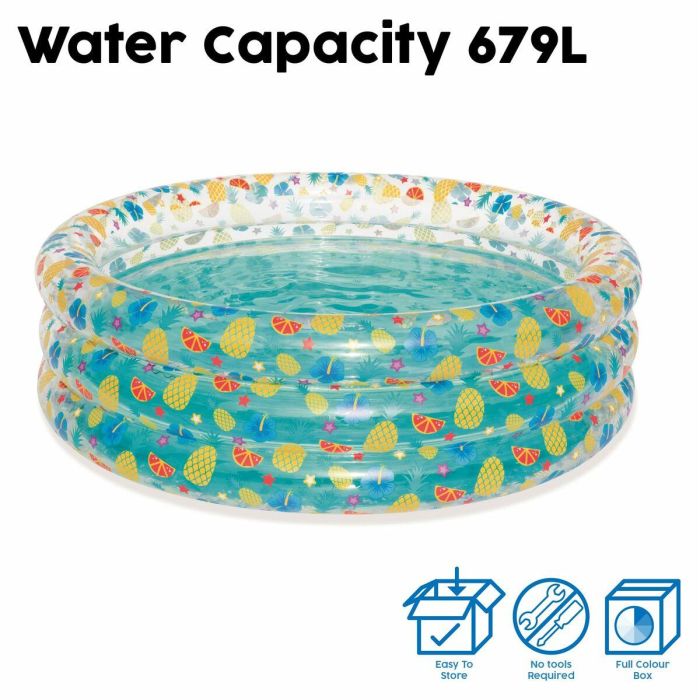 Bestway Piscina Hinchable 3 Aros Transparente Tropical 170x53 cm +6 Años Jardin 51048 2 Bestway Piscina Hinchable 3 Aros Transparente Tropical 170x53 cm +6 Años Jardin 51048 2