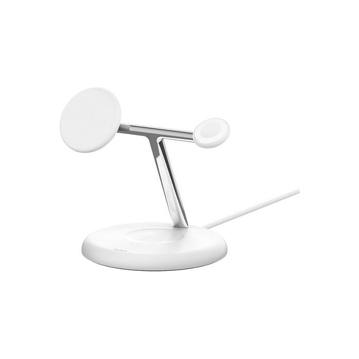 Belkin WIZ023VFWH Base de Carga Inalámbrica 3 en 1 Qi2 15W para iPhone, Apple Watch y AirPods, Blanco 0 Belkin WIZ023VFWH Base de Carga Inalámbrica 3 en 1 Qi2 15W para iPhone, Apple Watch y AirPods, Blanco 0