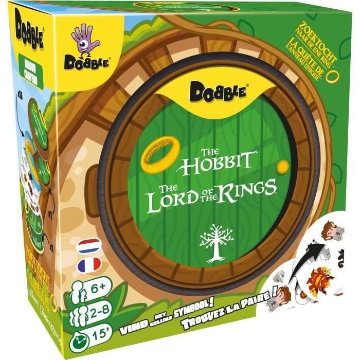 Asmodee ASM3558380128908 Dobble: El Señor de los Anillos - Juego de cartas de agilidad visual y rapidez