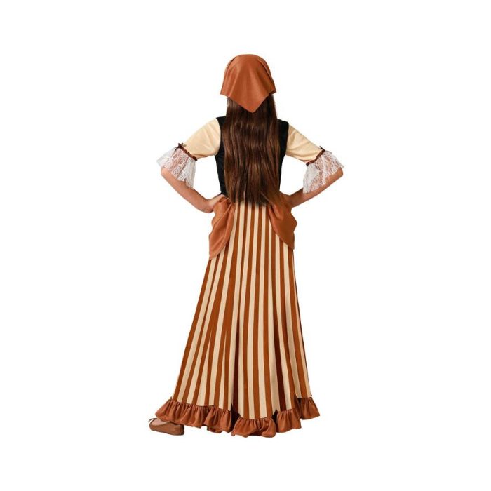 Disfraz Mesonera Marrón Vestido Con Diadema Niña 3-4 Años 2