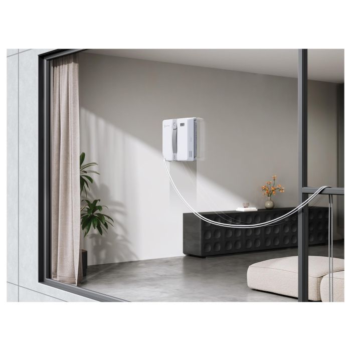 ECOVACS WINBOT Mini Robot Limpiacristales, Succión Universal 22x25 cm, Gris y Blanco, Batería de Ión-Litio, Nivel de Ruido 63 dB
