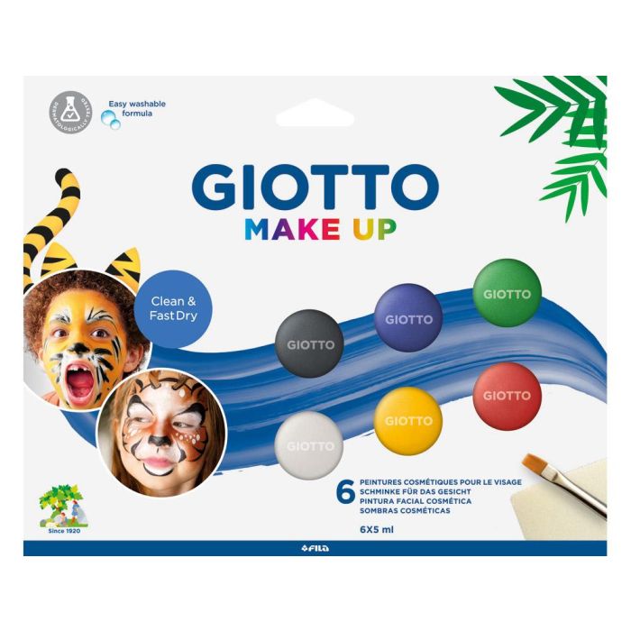 Set Giotto Make Up Pintura Facial 6 Botes 5 mL Colores Clasicos