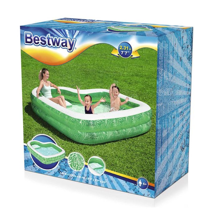 Bestway Piscina Hinchable 2 Camaras Tropical 231x231x51 cm +6 Años Jardin 54336 22