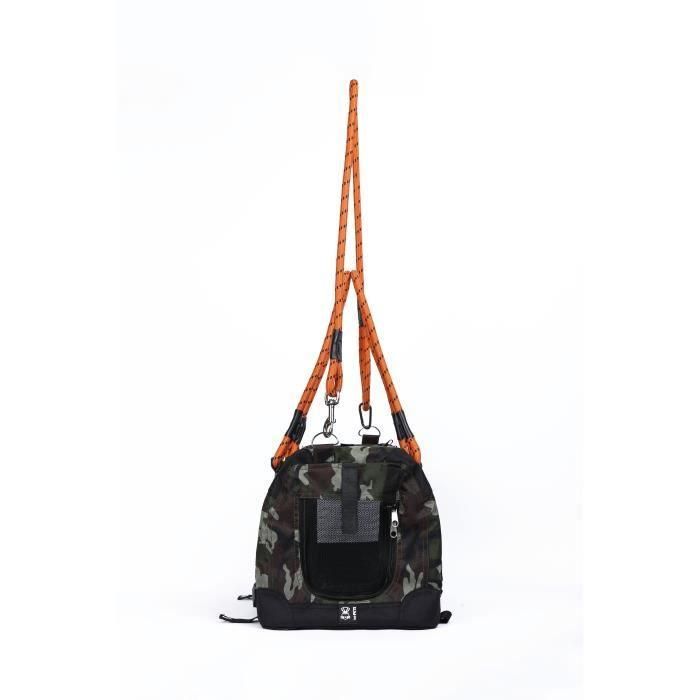Bolsa de transporte - M PETS - REMIX 2 en 1 Camuflaje y Naranja - 41 x 28 x 28 cm - Plegable - Ligera - Arnés con cinturón 1 Bolsa de transporte - M PETS - REMIX 2 en 1 Camuflaje y Naranja - 41 x 28 x 28 cm - Plegable - Ligera - Arnés con cinturón 1