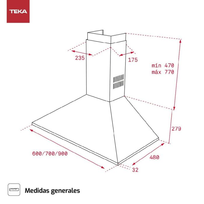 Campana Convencional Teka DBB70 I 70 cm 380 m3/h 60 dB 195W 3