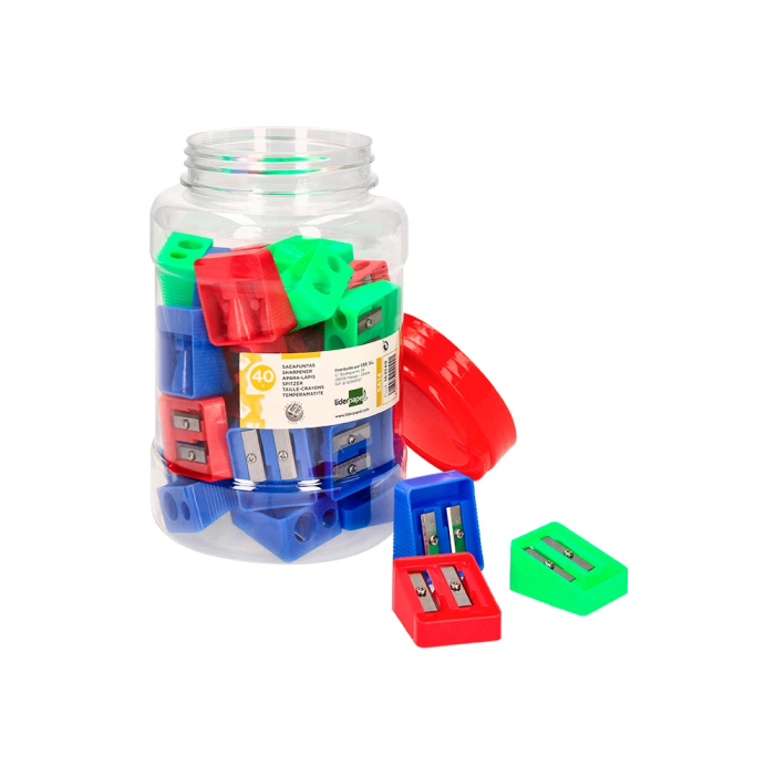 Liderpapel Sacapuntas Plástico 2 Usos Colores Surtidos 6