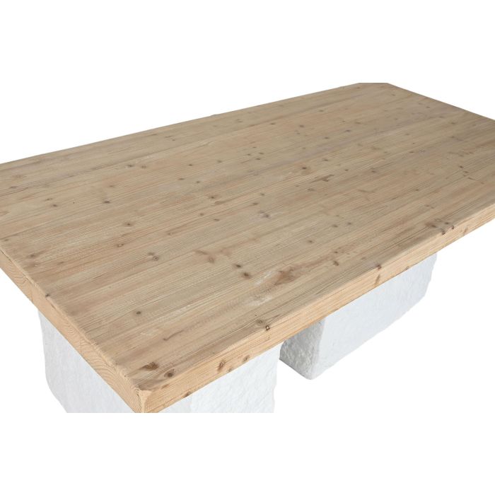 Mesa Comedor Moderno DKD Home Decor Blanco Natural 90 x 77 x 180 cm 2 Mesa Comedor Moderno DKD Home Decor Blanco Natural 90 x 77 x 180 cm 2