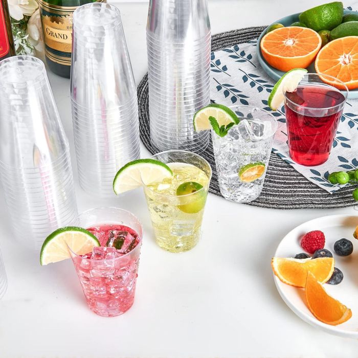 Set de 7 vasos de plástico transparente 300 ml Algon (24 Cajas) 6 Set de 7 vasos de plástico transparente 300 ml Algon (24 Cajas) 6
