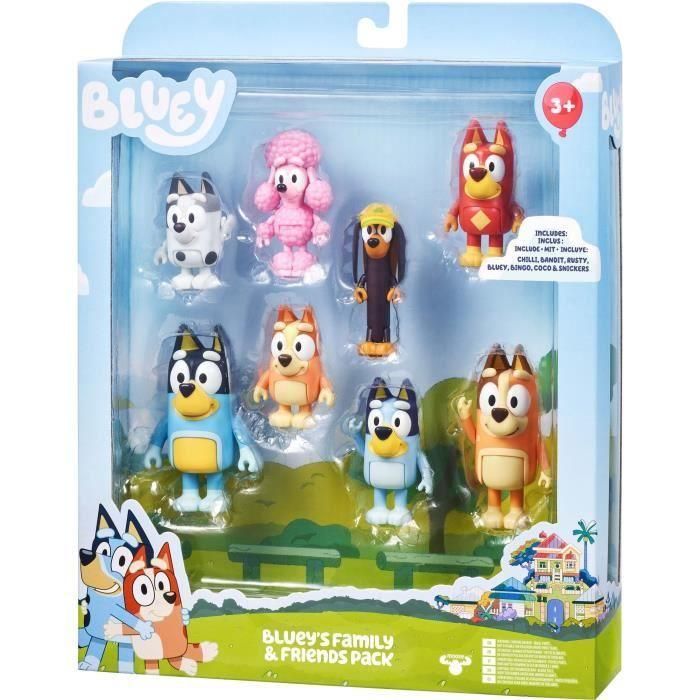Figuras - BLUEY - Caja de 8 personajes - Figuras articuladas - Universo de la serie - Mixtas Figuras - BLUEY - Caja de 8 personajes - Figuras articuladas - Universo de la serie - Mixtas
