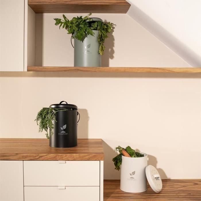 Cubo de compostaje de cocina negro Livoo de 6 l - MES154N 3 Cubo de compostaje de cocina negro Livoo de 6 l - MES154N 3