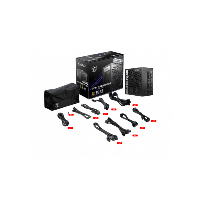 MSI 306-7ZP7B11-CE0 Fuente de Alimentación MPG A850G PCIE5 850W 80 Plus Gold ATX Negro 4 MSI 306-7ZP7B11-CE0 Fuente de Alimentación MPG A850G PCIE5 850W 80 Plus Gold ATX Negro 4