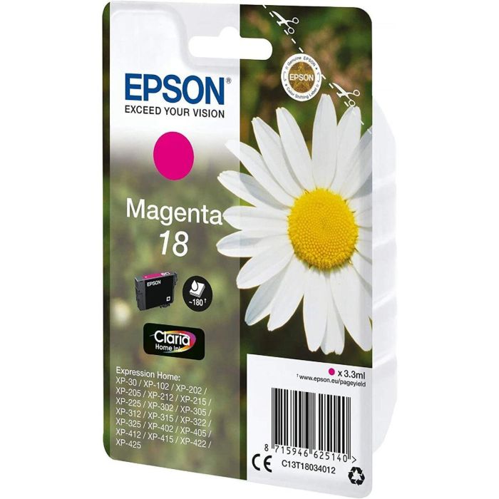 Epson Expression Home XP-102/205/305/405 Cartucho Magenta nº18 1 Epson Expression Home XP-102/205/305/405 Cartucho Magenta nº18 1