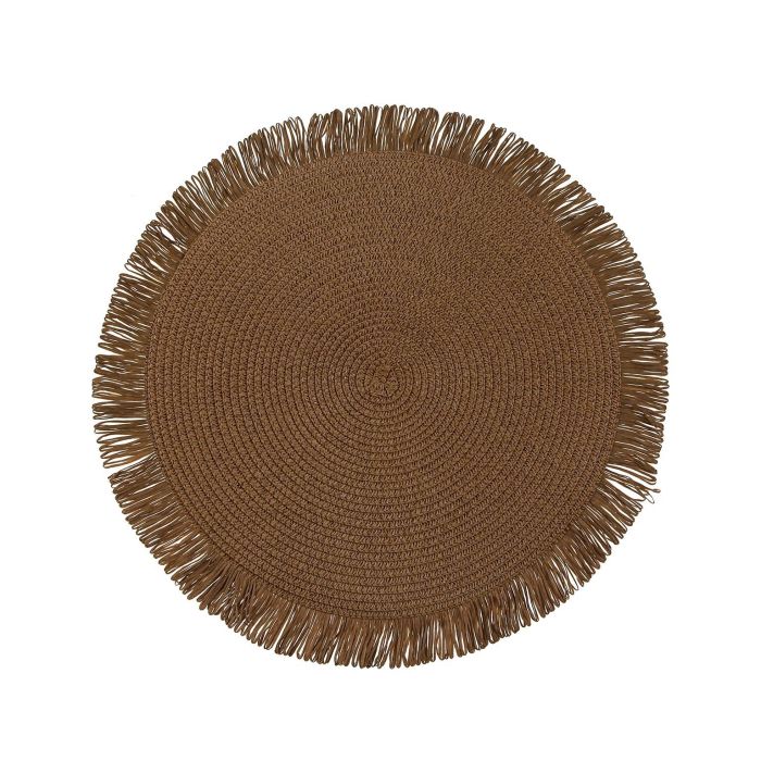 Salvamantel Con Flecos Marron Claro Versa (6 Unidades) Salvamantel Con Flecos Marron Claro Versa (6 Unidades)