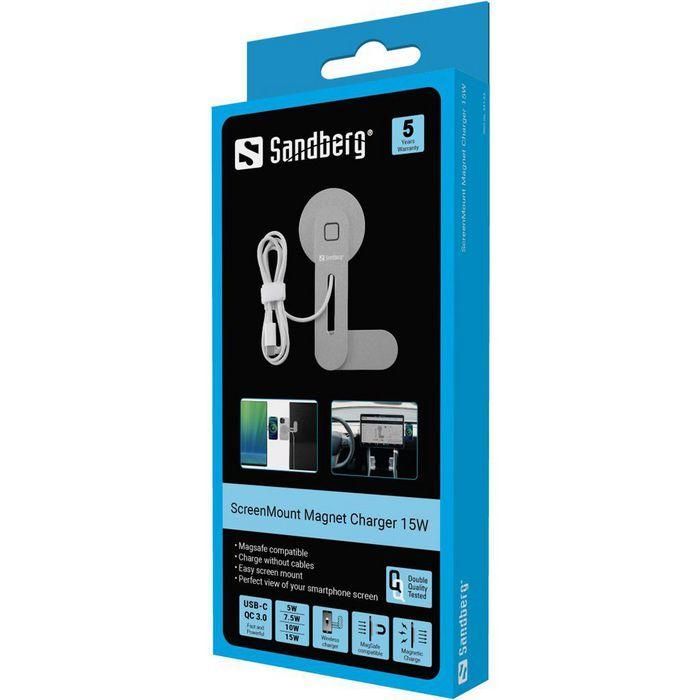 Sandberg ScreenMount Magnet Charger 15W 8 Sandberg ScreenMount Magnet Charger 15W 8