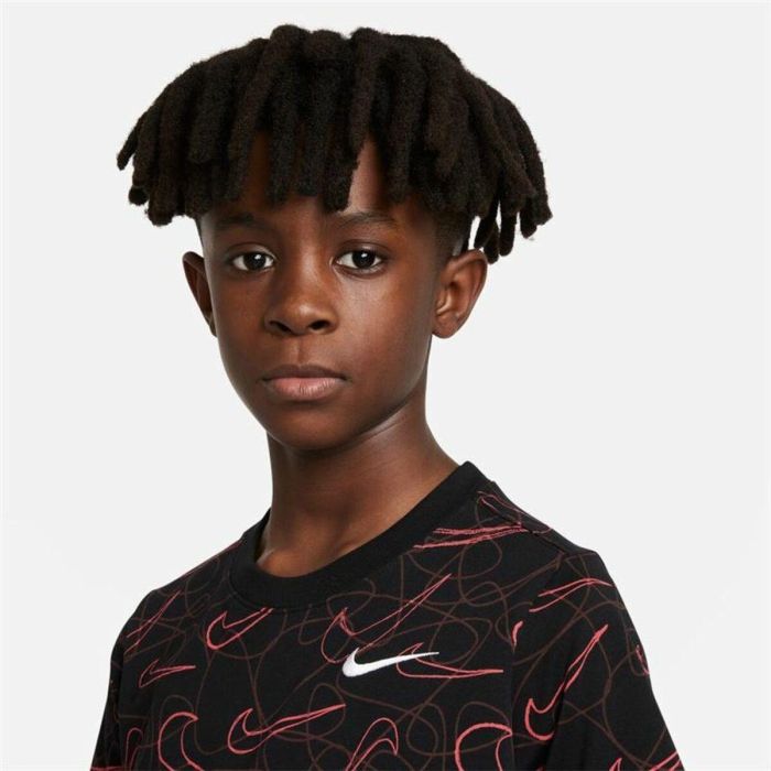 Camiseta de Manga Corta Infantil Nike Sportswear AOP Negro 2