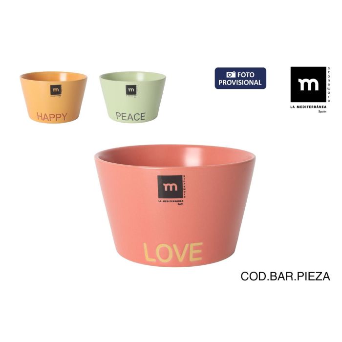 Bol Love&Peace 650 cc Ø13.3 cm - Inde (24 Unidades) Bol Love&Peace 650 cc Ø13.3 cm - Inde (24 Unidades)